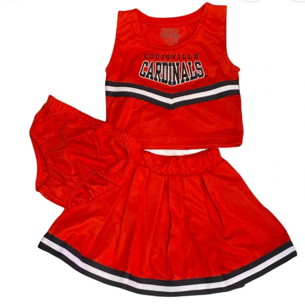 Louisville Cardinals Cheerleading‎ Cheerleader Outfit Set Costume Size 3/3T